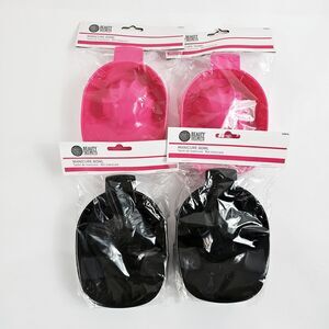 Beauty Secrets Plastic Manicure Bowl Pink and Black Bundle of 4